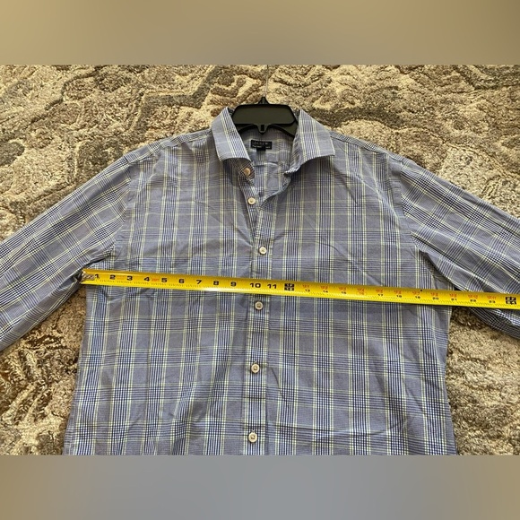 J. Crew Men’s Large Slim Collared Button Down Long Sleeve Plaid Cotton Blue - Picture 7 of 8